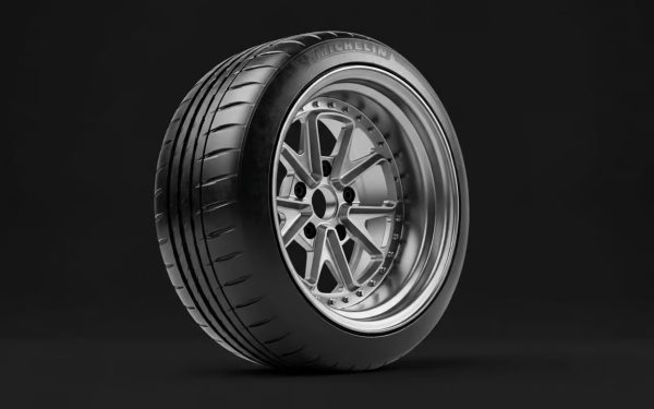 Personalizowane felgi o klasycznej linii inspirowanej modelem Porsche, zaprojektowane dla restomodu RCR. Srebrne wykończenie i charakterystyczne ramiona podkreślają ponadczasowy styl auta.